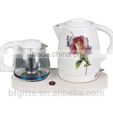 Enamel kettle set/ Ceramic LED Electric kettle/ White High Quality Teapot set/ 2015 New Design