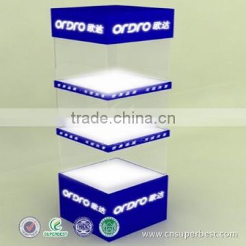 custom LED acrylic display box for showing any goods in shop