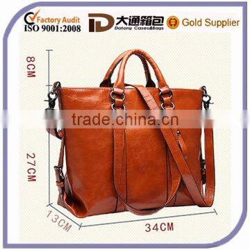 Latest Design Real Genuine Hard Leather Stylish Handbag Lady Tote Women Bag Messenger Bag 2015 Shoulder Bag