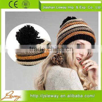 High quality China sale winter knitted beanie with tassel