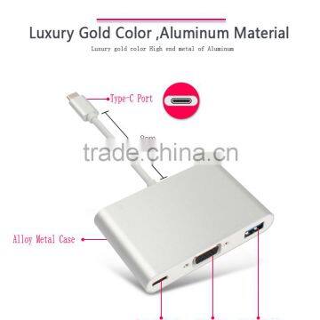 2016 New Arrival 3 in 1 USB Type C Adapter to VGA and 3.0USB Port photo-3