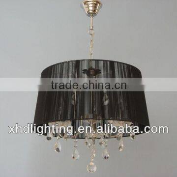 black fabric crystal pendant lamp, dinning chandelier