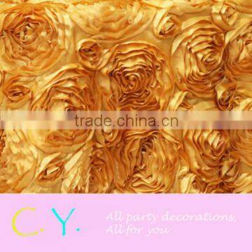 Rosette Satin Tablecloth-Gold