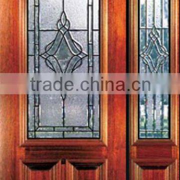 Half Lite Glass Unequal Double Swing Door Designs Exterior DJ-S9113MSO-3