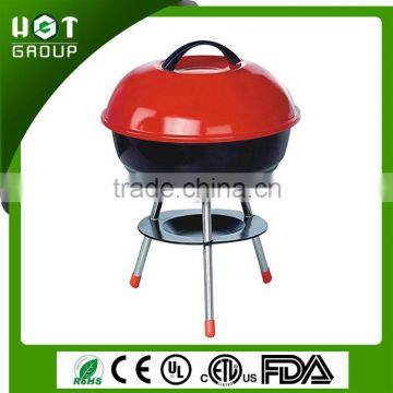 Outdoor camping apple shaped portable charcoal rotary bbq grill