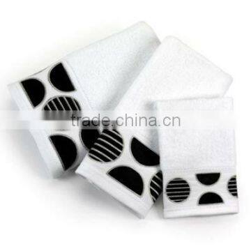 white cotton jacquard bath towel