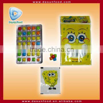 Attractive design Spongebob bubble gum with sticker