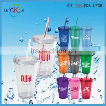 Double Wall Sales Promotion Tumbler with Straw