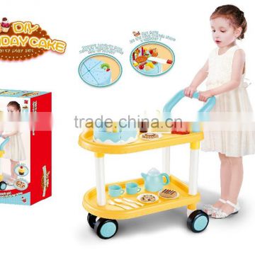 Hot selling Lovely DIY cake party cart suit play set for children birthday