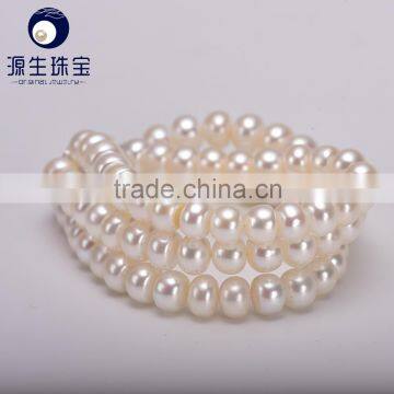 Near Round Fresh Water Pearl Bracelet YSB004 Three Layer Fine Jewery