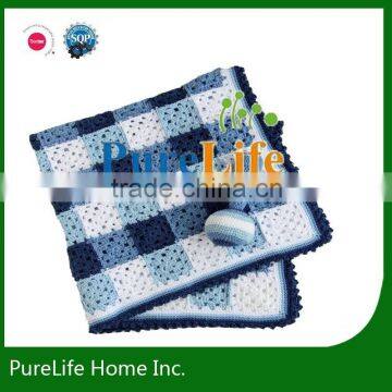 SZPLH Square pattern knit baby security blanket