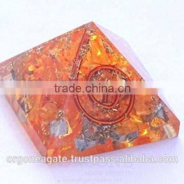 Orgonite Orange Energy Pyramid | Orgone Wholesale Pyramid : Orgonite Agate Manufacturer