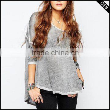 A relaxed fashion Wide neckline Dropped shoulder softtextile rounded hem t shirt and round bottom t shirt