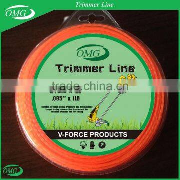 2.4mm x 1LB Square Twisted Nylon Cutting Grass Wire / Nylon Trimmer Line