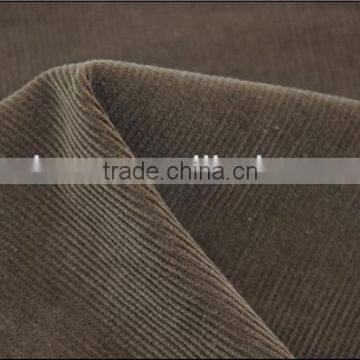 Wholesale coffee color cotton blend lycra 14 wales corduroy fabric for jacket and pants