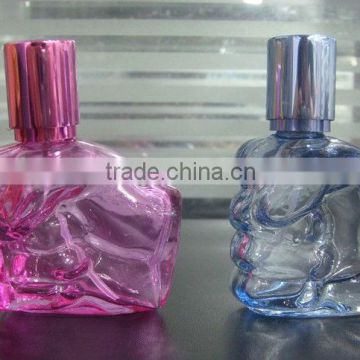 unique hand shape 50ml perfume glass bottle 50ml, perfume bottle spray