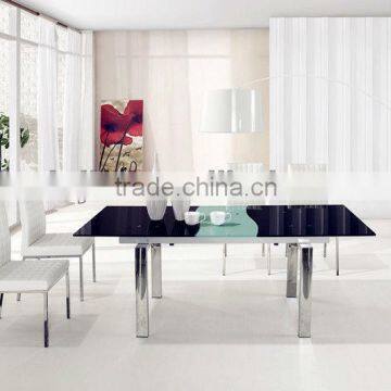 2013 Latest Modern Folding Rectangular Glass Dining Table,Glass Mirrored Dining Room Table L806B