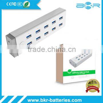 10 Port Super Speed USB3.0 Hub with 12V/5A Power Adapter