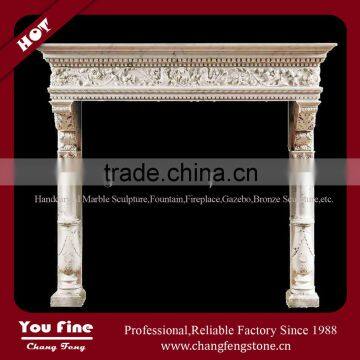 Decorative Stone Marble Column Fireplace/Fireplace Mantel