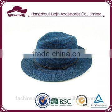 Wide-brim Fedora Hats Cheap Blue Fedora Hat