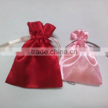 new style colored drawstring satin shoe bag for kids