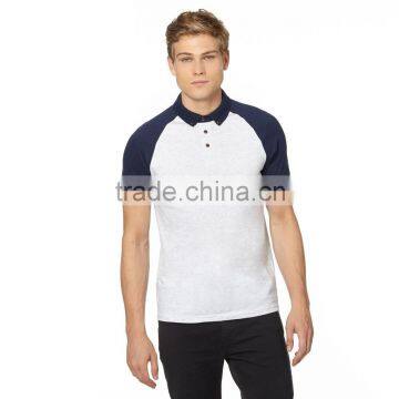 bulk grey raglan sleeve polo shirt