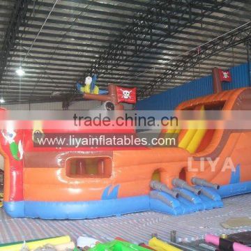 Giant inflatable pirate ship slide,pirate ship inflatable slide