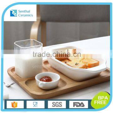 Chaozhou Fengxi Porcelain White Baking Pan With Handles for Home Restaurant photo-4