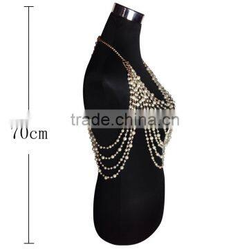 All Hand Multilayer Pearl Beads Exaggerated Accesories Sweater Chain Body Tassel Long Necklace