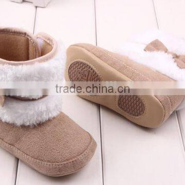 New White Bownot Design Baby Girls Boots Winter Warm Snow Boots For Girls Quality Choice photo-6