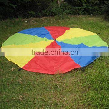 DIA 1,8M kids play rainbow parachute with 3colors and 9 handles