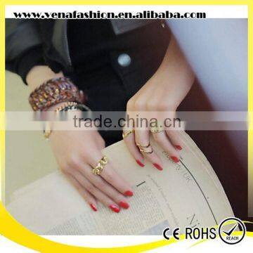 Star Design 3pcs Set Spiral Adjustable Gold Jewellery Rings Quality Choice photo-2