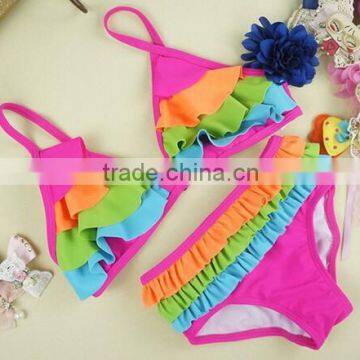 2016 2X Kid Girl Beachwear Bikini Chlidren Bowknot Swimwear Children Sling Bikini Swimsuit