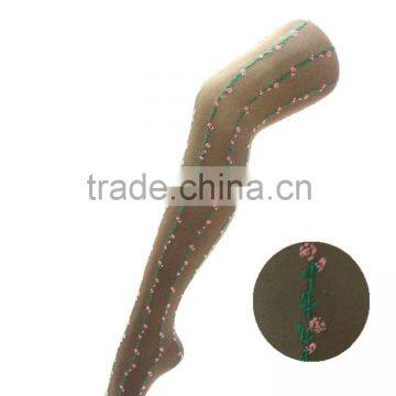 ladies warm thickening jacquard pink little flowers tatoo women sexy fashion tights/pantyhose
