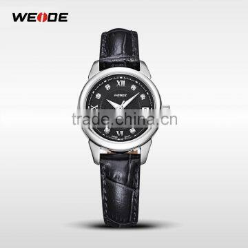 Promotional Gift WEIDE WG93009 Fashion Watches With Stainless Steel Case Back Water Resistant Leather Watches Women