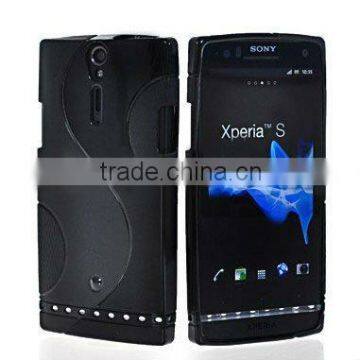 Black S-Line Gel Case Rubber Skin Tpu Cover For Sony Ericsson Xperia Arc S HD LT26i