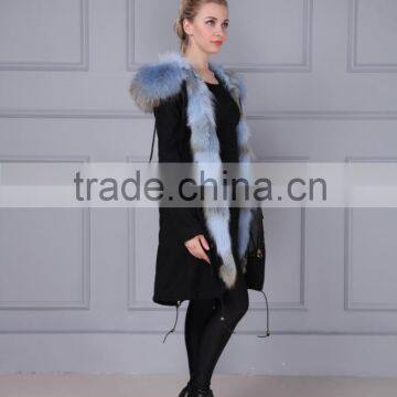 Hot Sale Wholesale Cotton Winter Coat Real Fox Fur Lining Parka for Women and Men photo-4