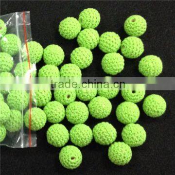 20mm crochet cotton round wood beads fashion rainbow beads