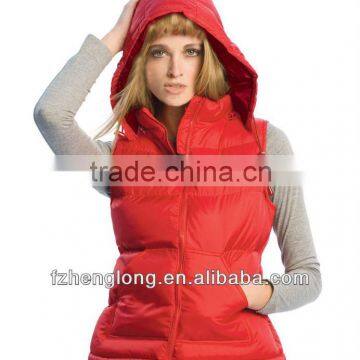 ladies padding hoody body warmer with hood/winter vest