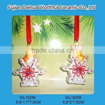 Monkey series christmas hanging ornament with snowflake design