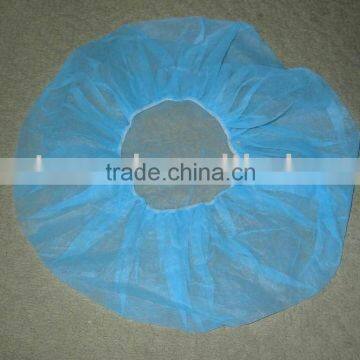 21" disposable non-woven blue bouffant cap