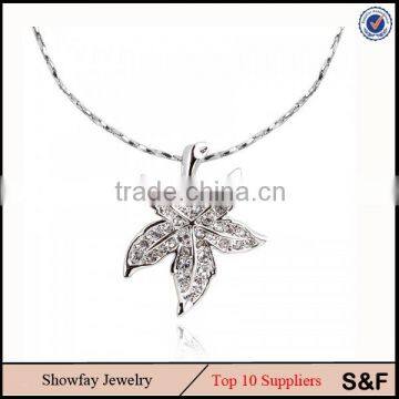 Chain Length 45 cm Fashion CZ Stone Leaf Necklace