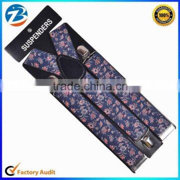 2015 Beautiful Flowers Printed Wide Elastic Wedding Adults Braces Suspenders