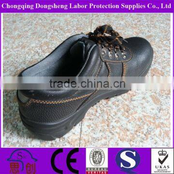 PU Injected Black Embossed Safety Shoes for Crews photo-2