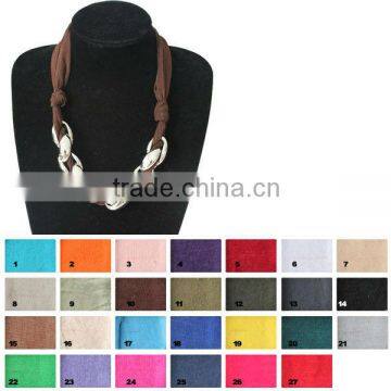 2014 polyeser scarf with jewelry charm