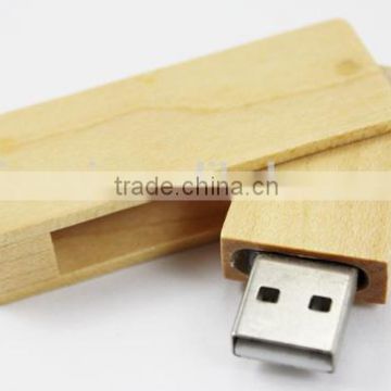 Mini wooden rectangle swivel usb