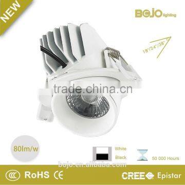 Recessed adjustable 10W LED trunk downlight for commercial lighting