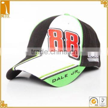 High quality 6 panel car racing fitted custom baseball caps