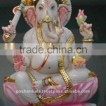 White Ganpati High Class Statue