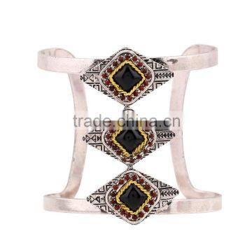 2016 New Gold Luxury Cuff Wide Full Rhinestone Women Fashion Alloy Metal Bangles photo-6